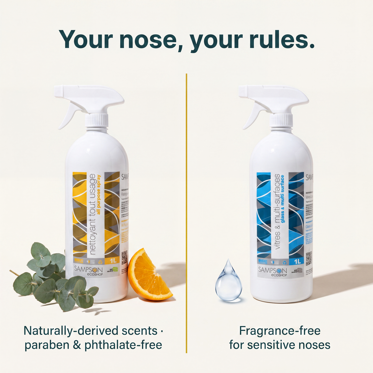 Eco Cleaning Kit — naturally-derived or fragrance-free scent options