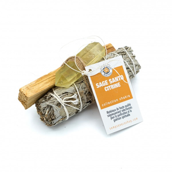 Sage Palo Santo Stone Citrine Crystal