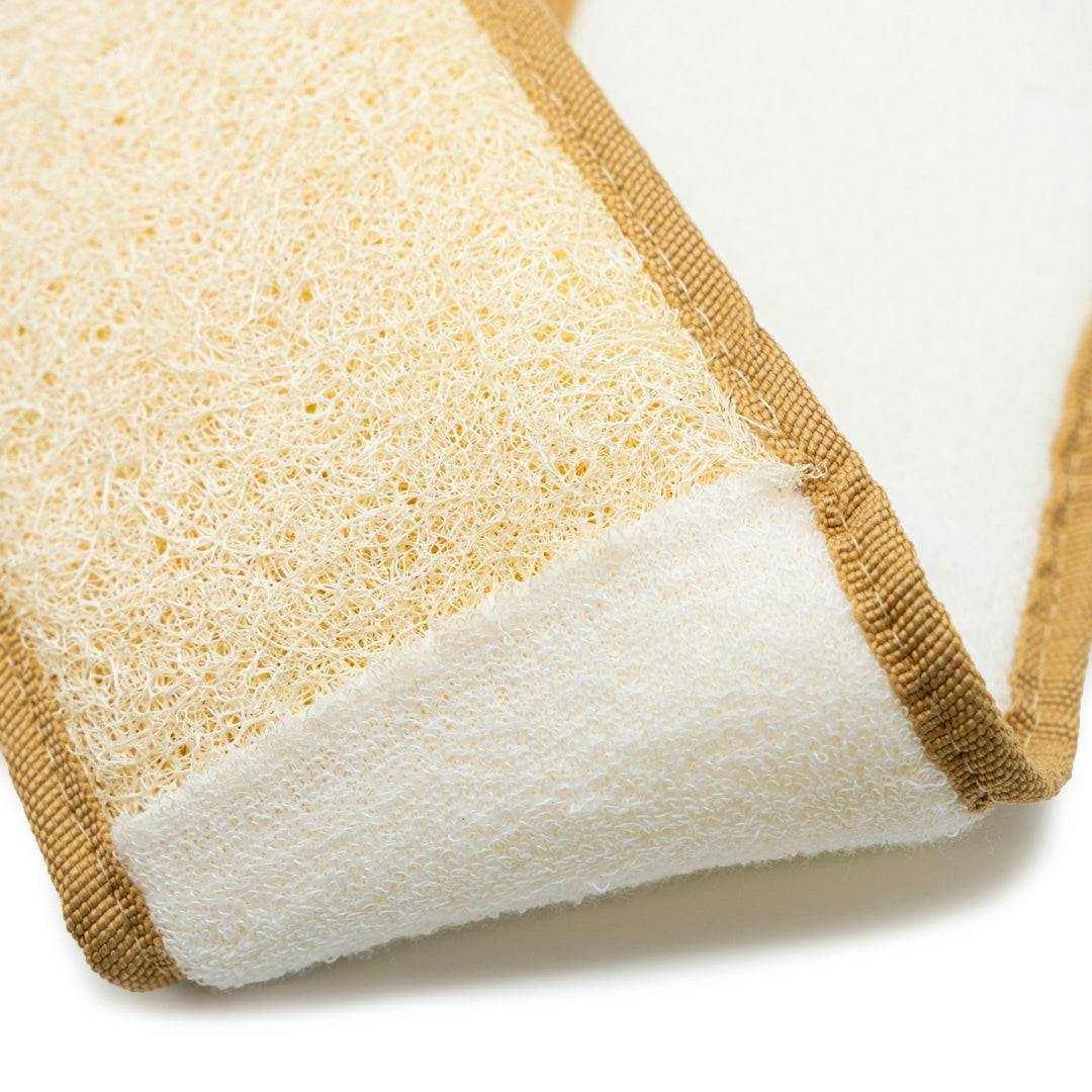 Deluxe Natural Back Loofah with Soft Terry Cotton