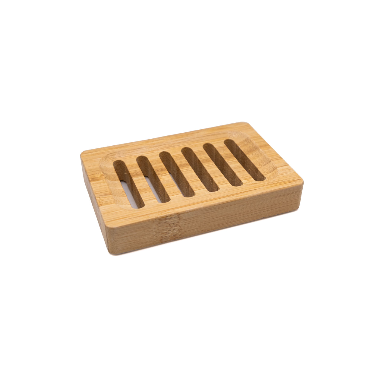 Porte-savon rectangulaire en bambou naturel - Bois clair