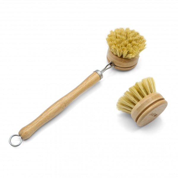 Natural Bamboo Wood Handle Sisal Dish Cleaning Brush