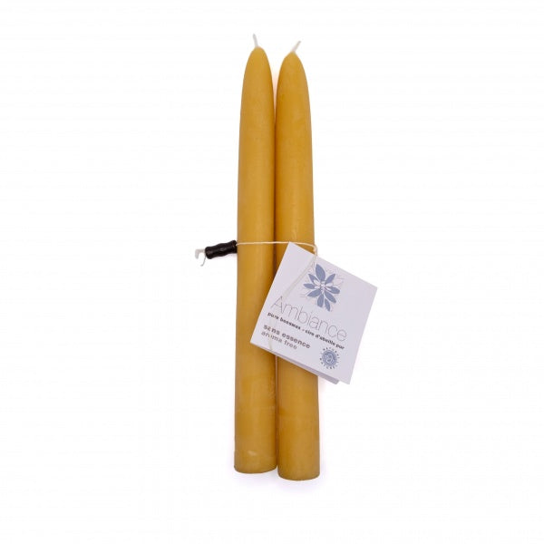 Taper Natural Beeswax candle / 8hr