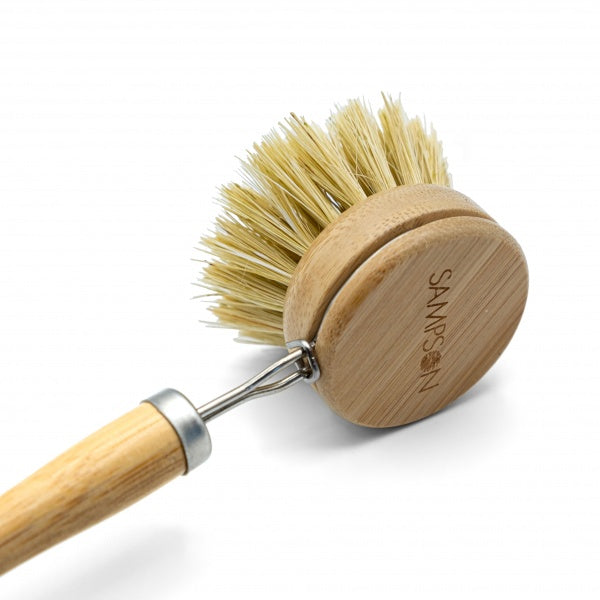 Natural Bamboo Wood Handle Sisal Dish Cleaning Brush