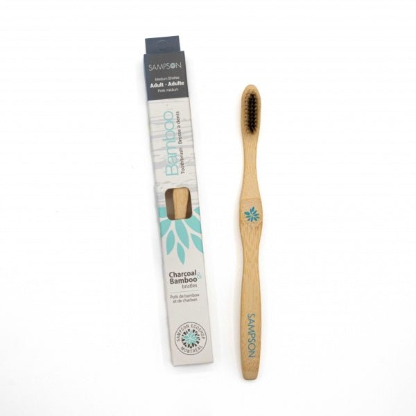 Bamboo Toothbrush with Charcoal and Bamboo Fibres - Sampson Eco Shop