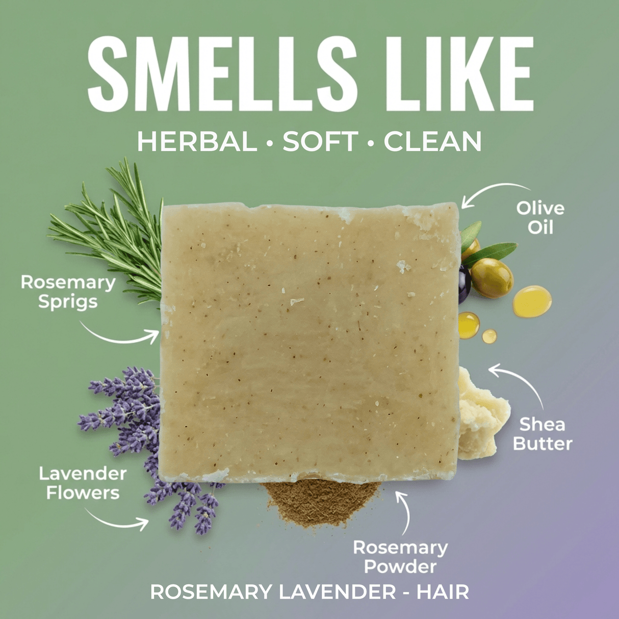 Rosemary Lavender (Hair) - Hand Cut Soap - Sampson Eco Shop