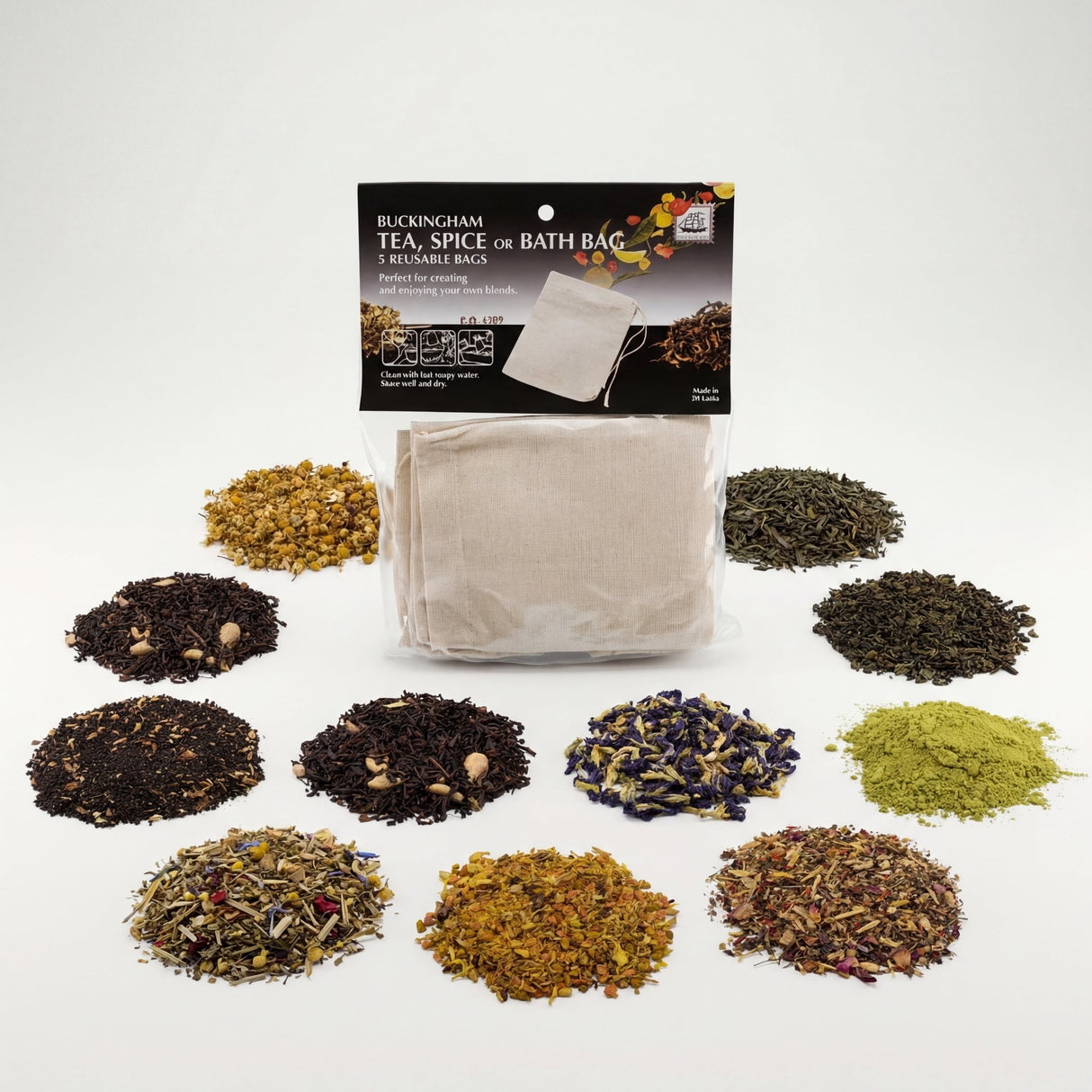 Tea Lover's Collection — 11 Loose Leaf Teas & Reusable Tea Bag - Sampson Eco Shop