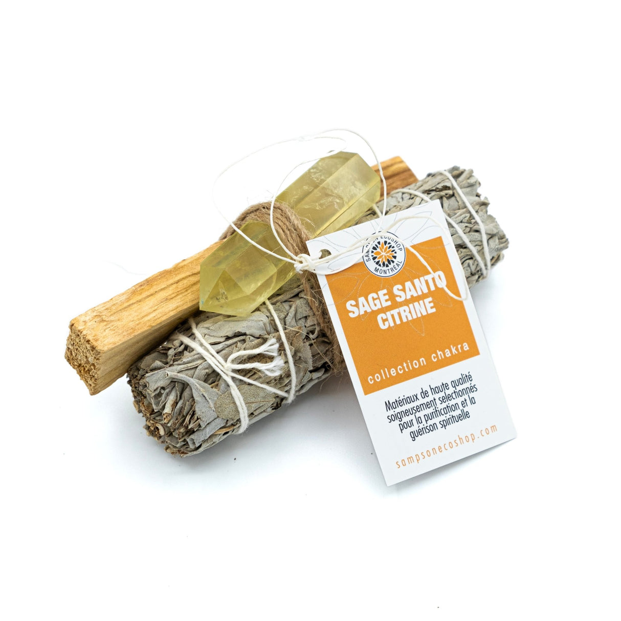 White Sage, Palo Santo & Crystal Cleansing Ritual Kit - Sampson Eco Shop