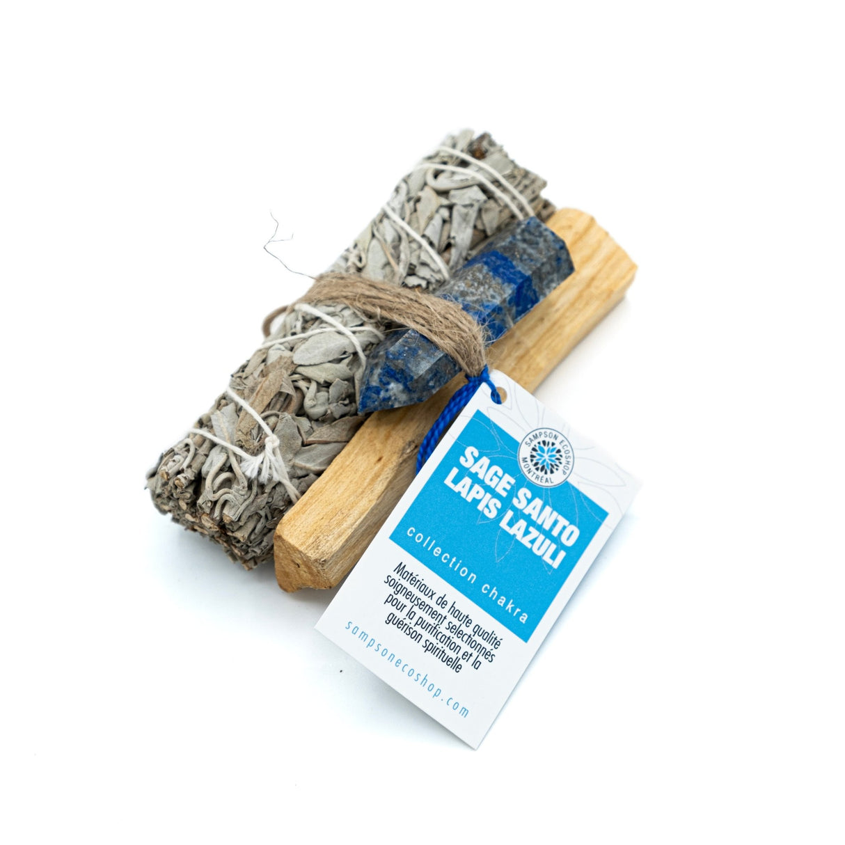 White Sage, Palo Santo & Crystal Cleansing Ritual Kit - Sampson Eco Shop