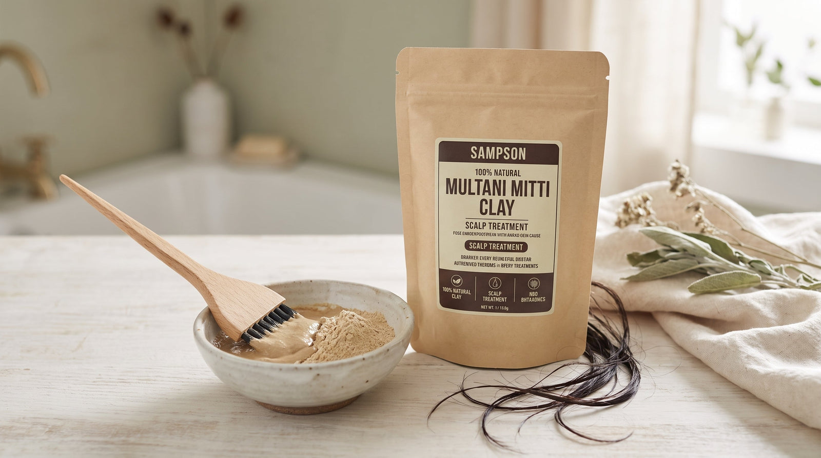 Multani Mitti Clay scalp treatment for hair