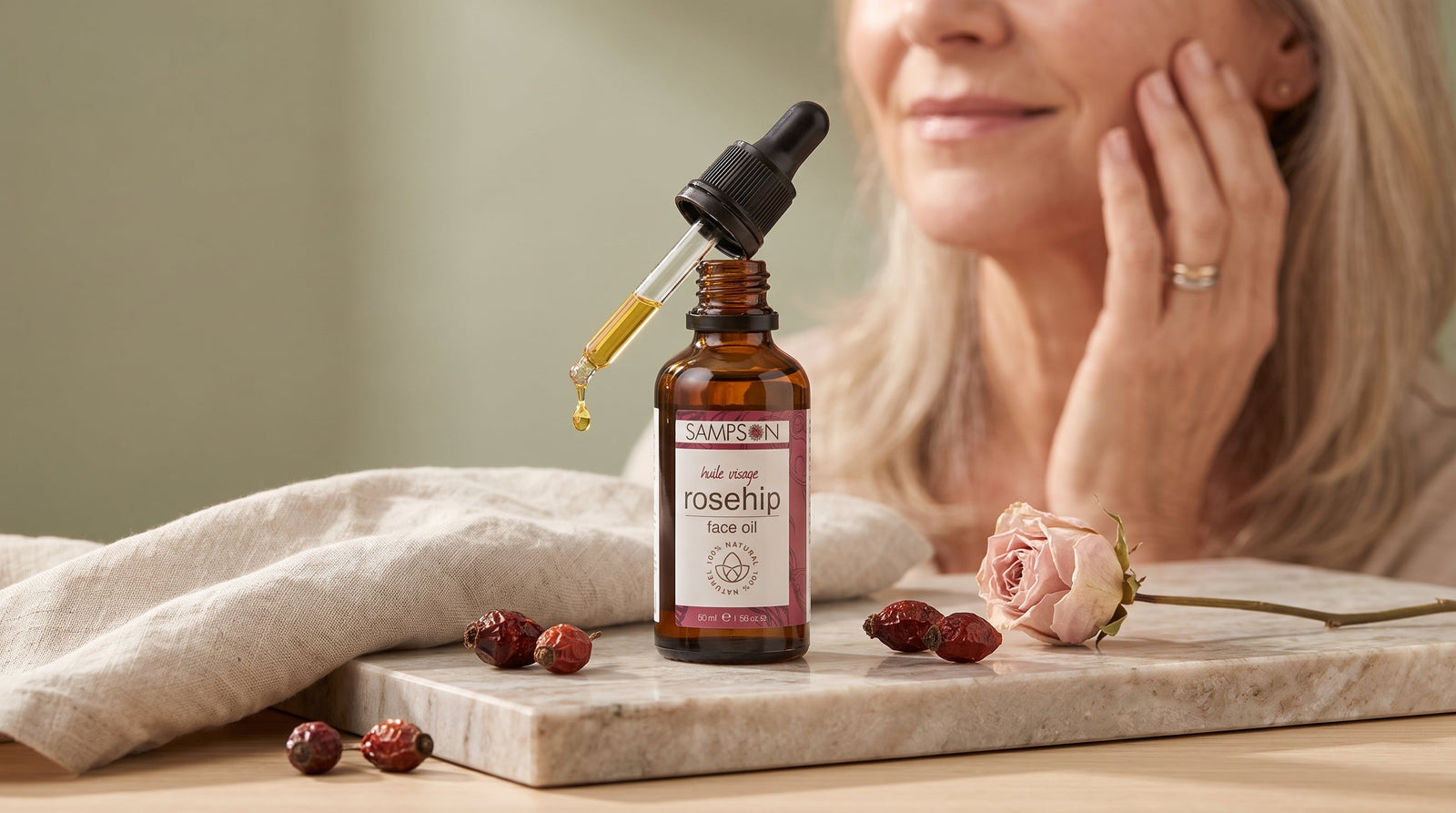 Rosehip Face Oil for wrinkles - Sampson Eco Shop