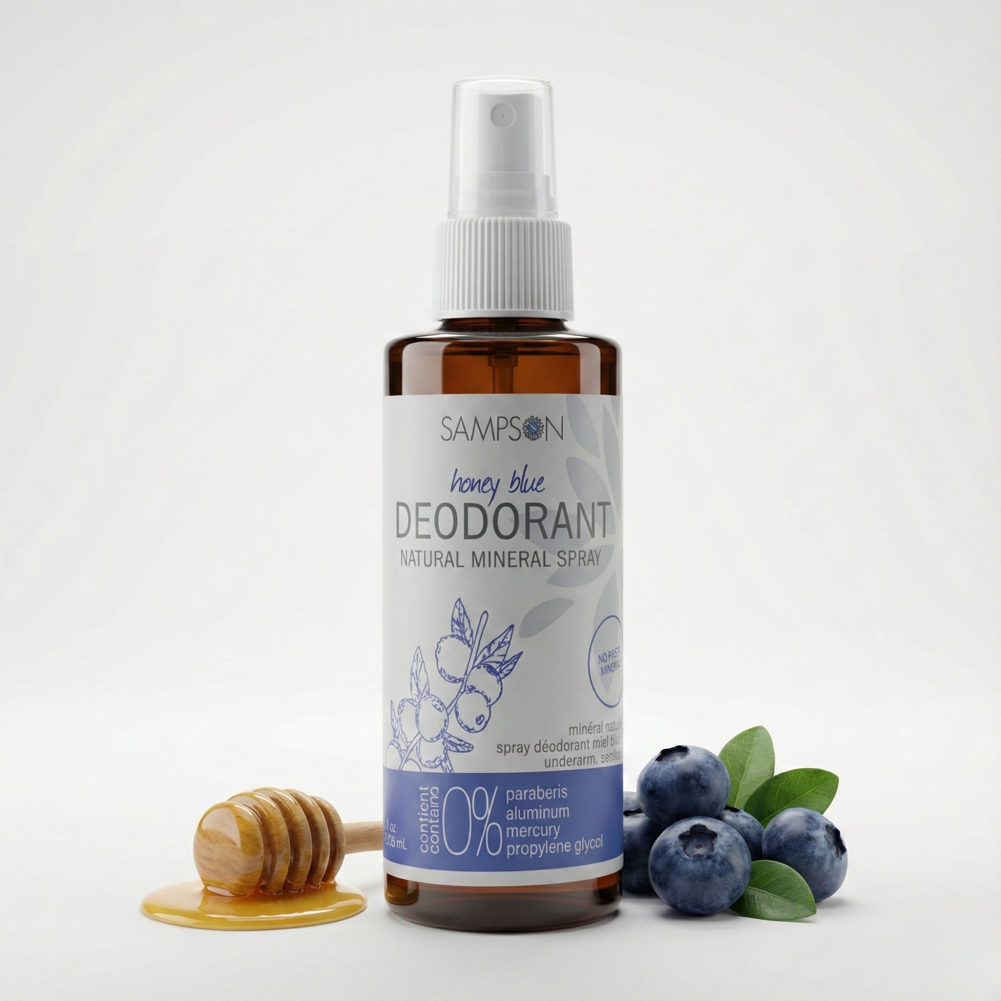 Natural Deodorant Spray - Honey Blue