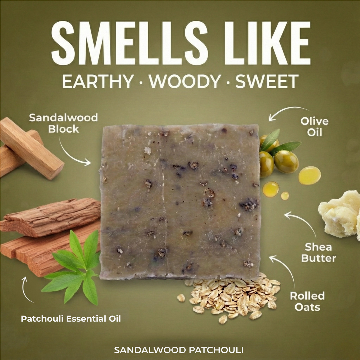 Sandalwood Patchouli - Hand Cut Soap