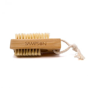 Brosse à récurer en sisal en bois double face pour ongles