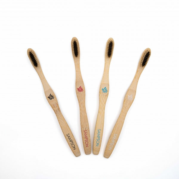 Bamboo Toothbrush with Charcoal and Bamboo Fibres