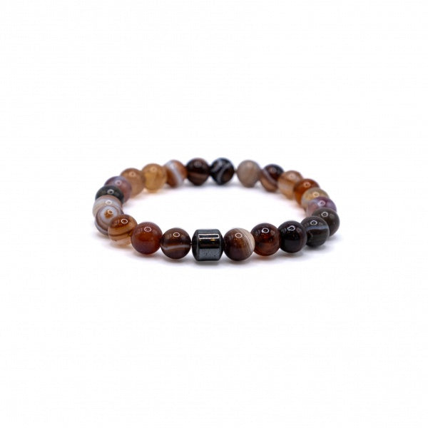 Boiswan Agate Bracelet with Hematite Stone