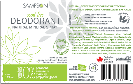 Natural Deodorant Spray - Scent free