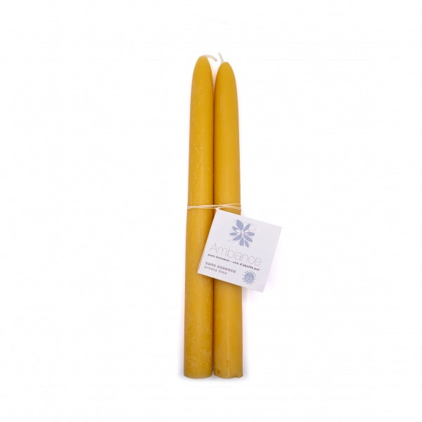 Taper Natural Beeswax candle / 10hr