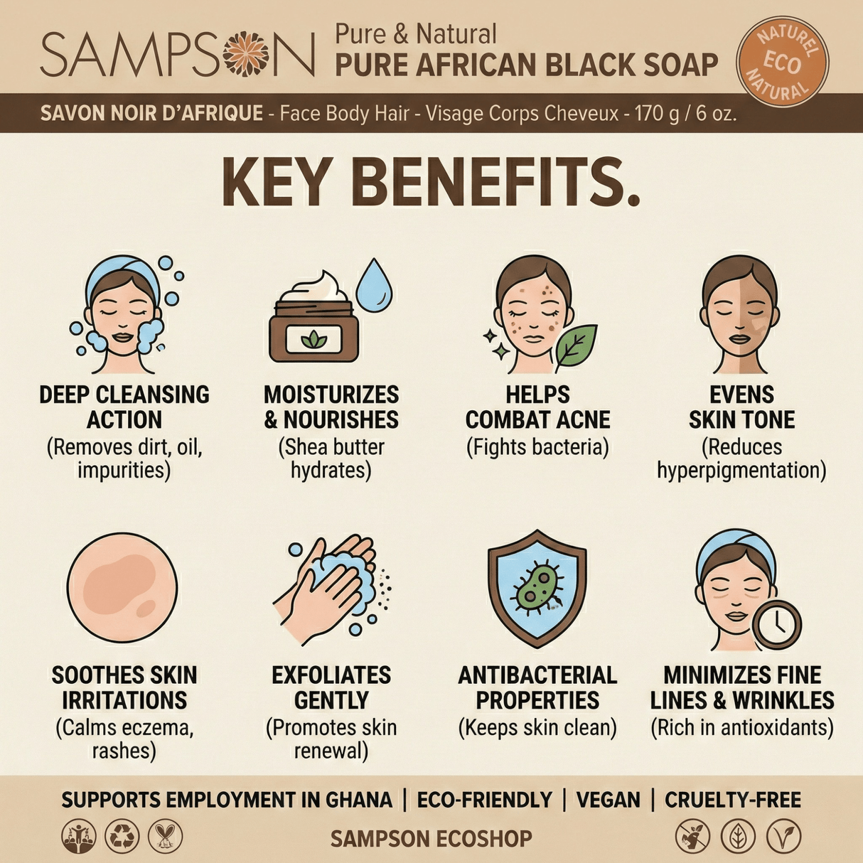 African Black Soap - Sampson Eco Shop