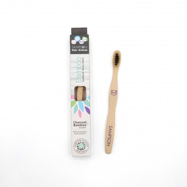 Kids Bamboo Toothbrush with Charcoal & Bamboo Bristles