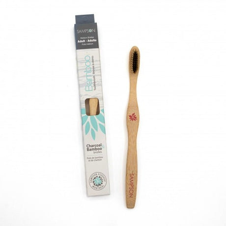 Bamboo Toothbrush with Charcoal and Bamboo Fibres - Sampson Eco Shop