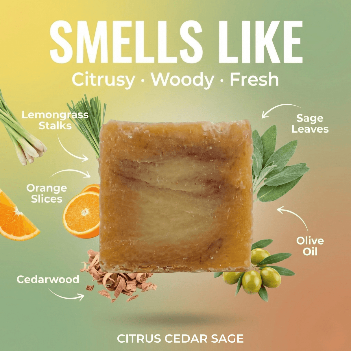 Citrus Cedar Sage - Hand Cut Soap - Sampson Eco Shop