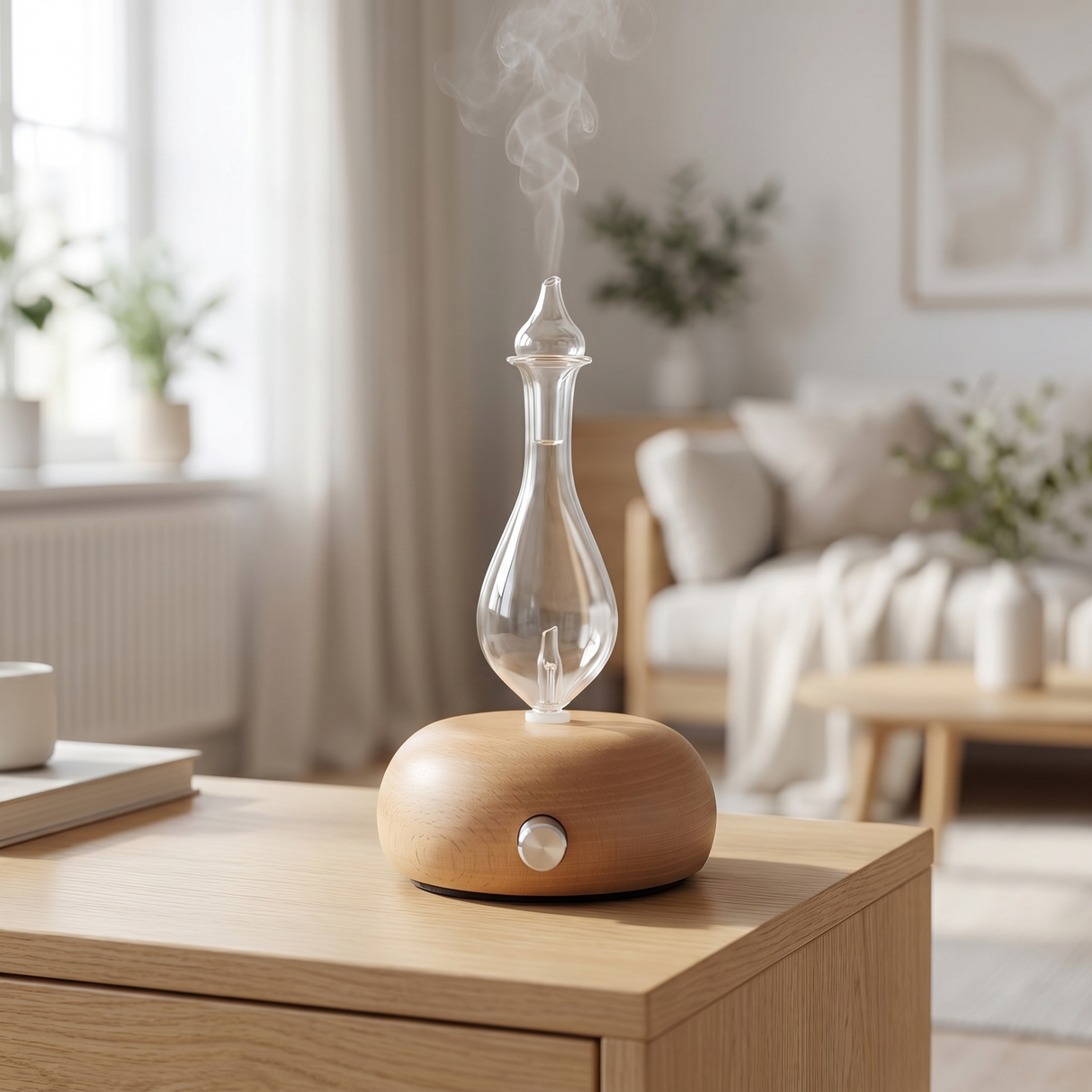 Waterless nebulizer diffuser, Italia, on a side table