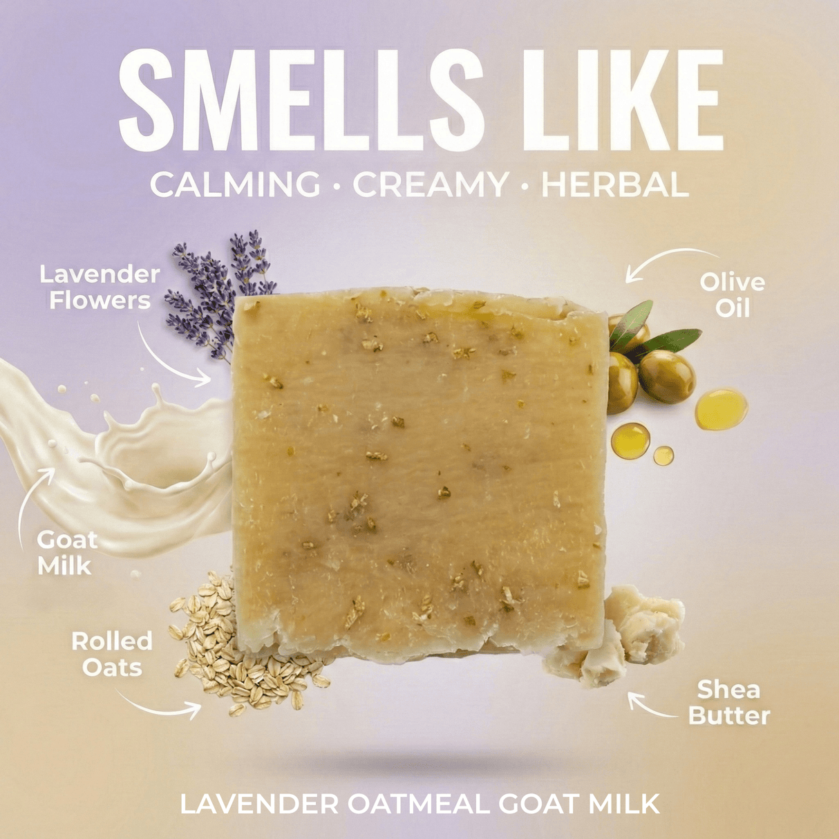 Lavender Oatmeal Goat Milk - Hand Cut Soap - Sampson Eco Shop