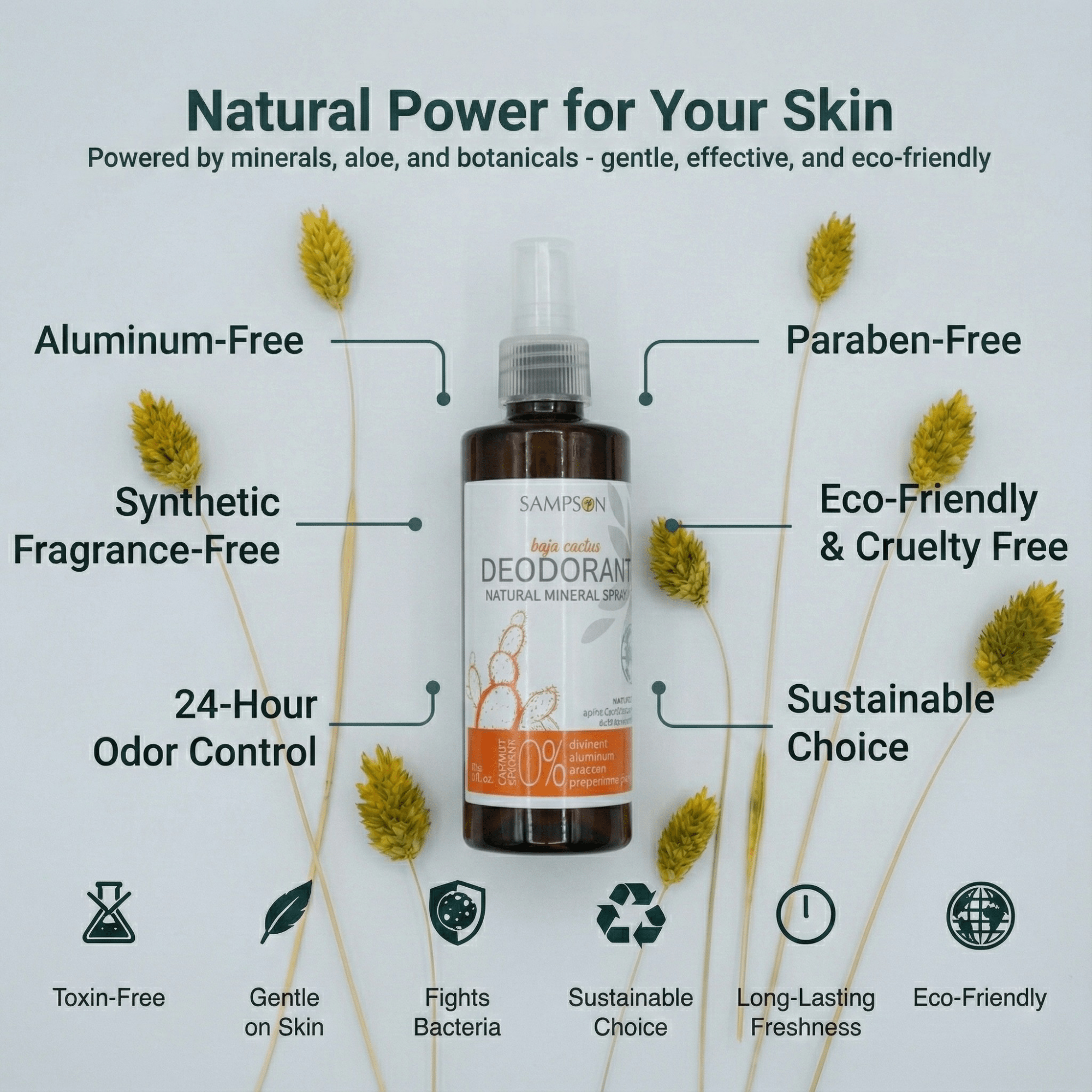 Natural Deodorant Spray - Baja Cactus - Sampson Eco Shop