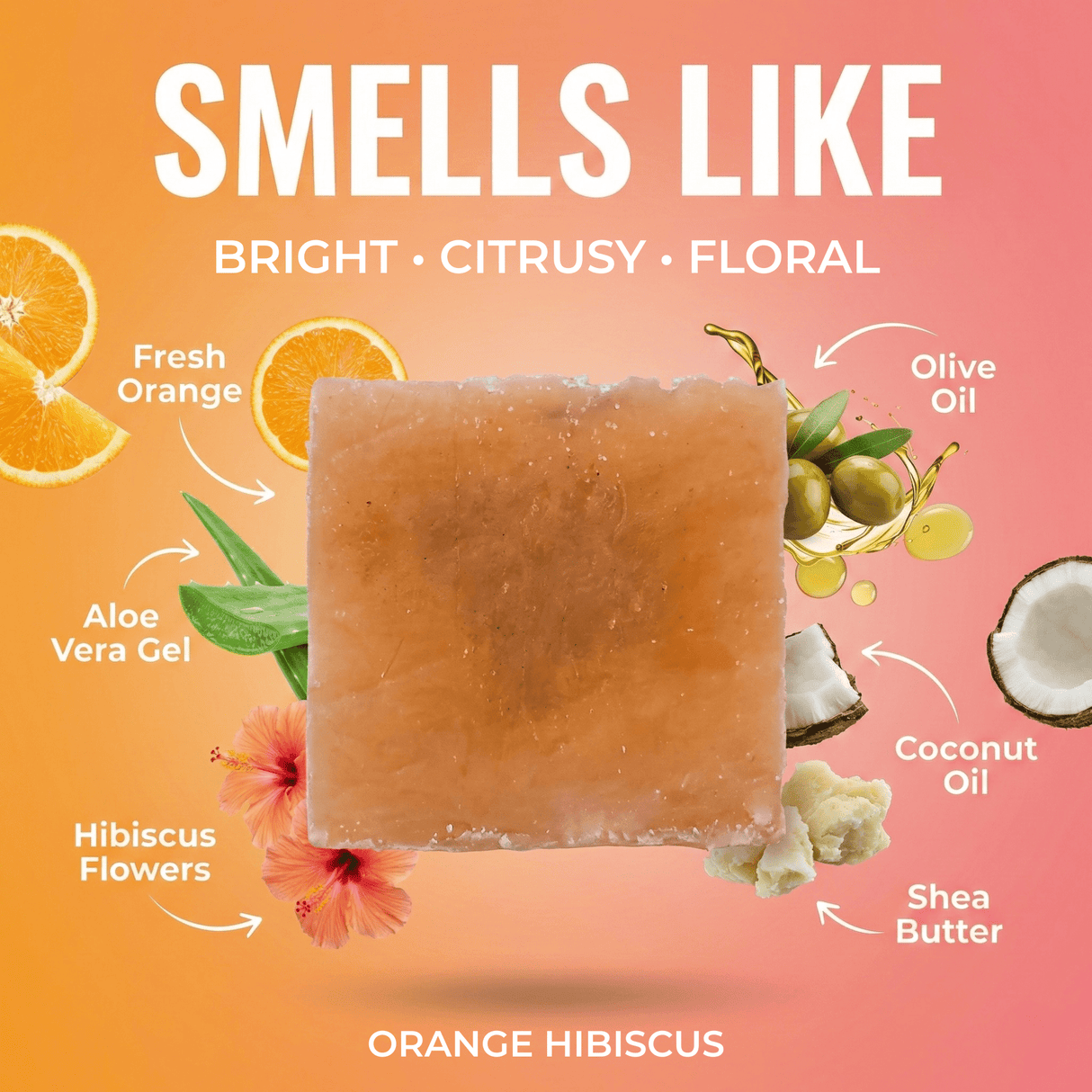 Orange Hibiscus - Hand Cut Soap - Sampson Eco Shop