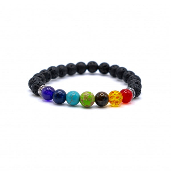 Bracelet Chakra avec Pierre de Lave