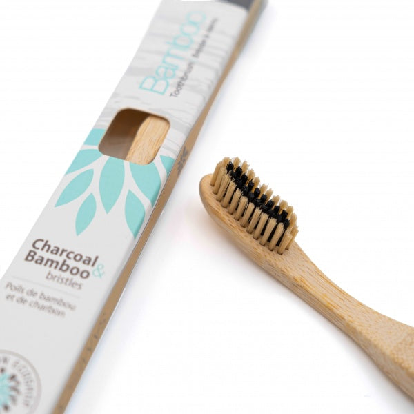 Bamboo Toothbrush with Charcoal and Bamboo Fibres