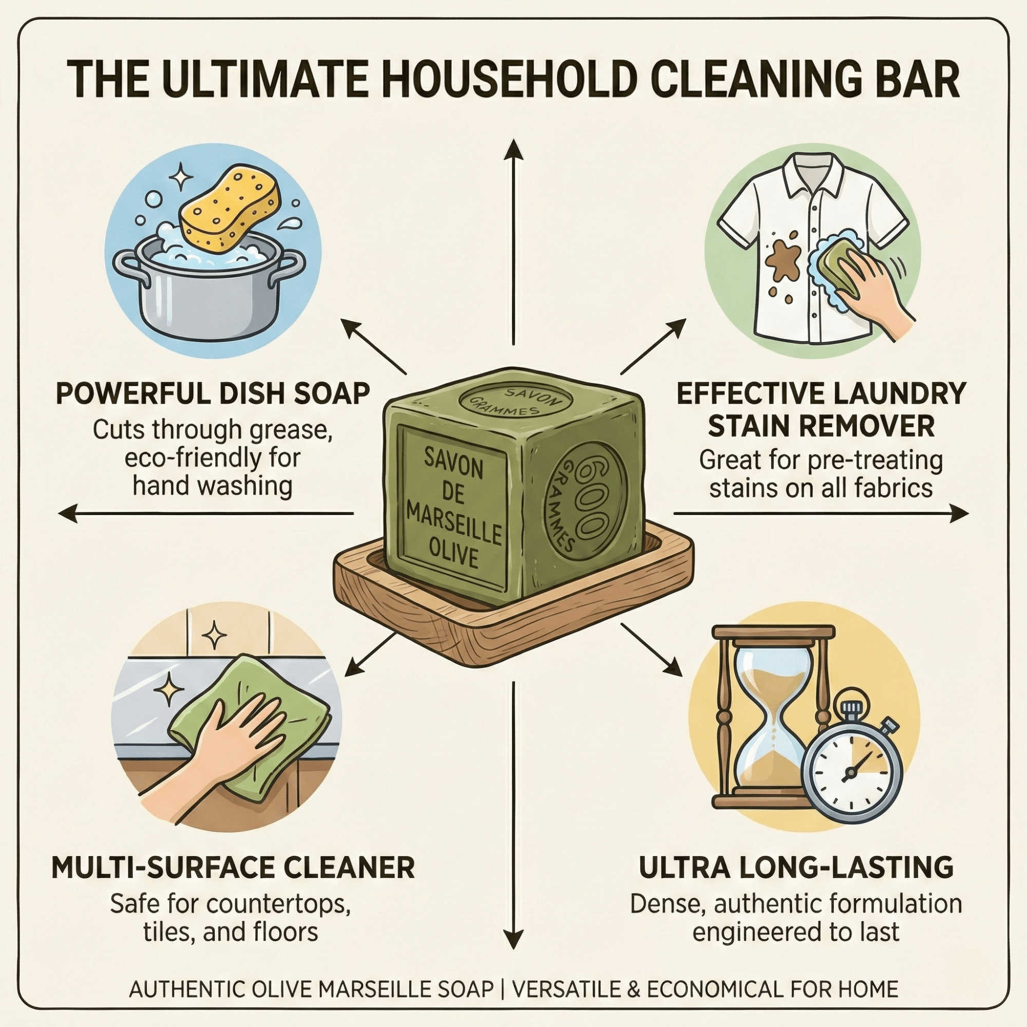 Traditional Olive Oil Marseille Soap Cube - Sampson Eco Shop