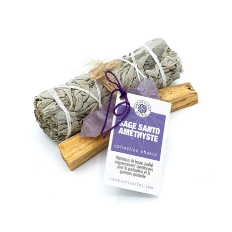 White Sage, Palo Santo & Crystal Cleansing Ritual Kit - Sampson Eco Shop