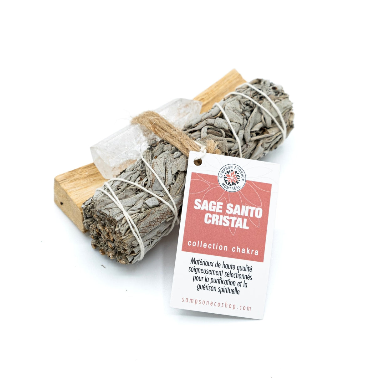 White Sage, Palo Santo & Crystal Cleansing Ritual Kit - Sampson Eco Shop