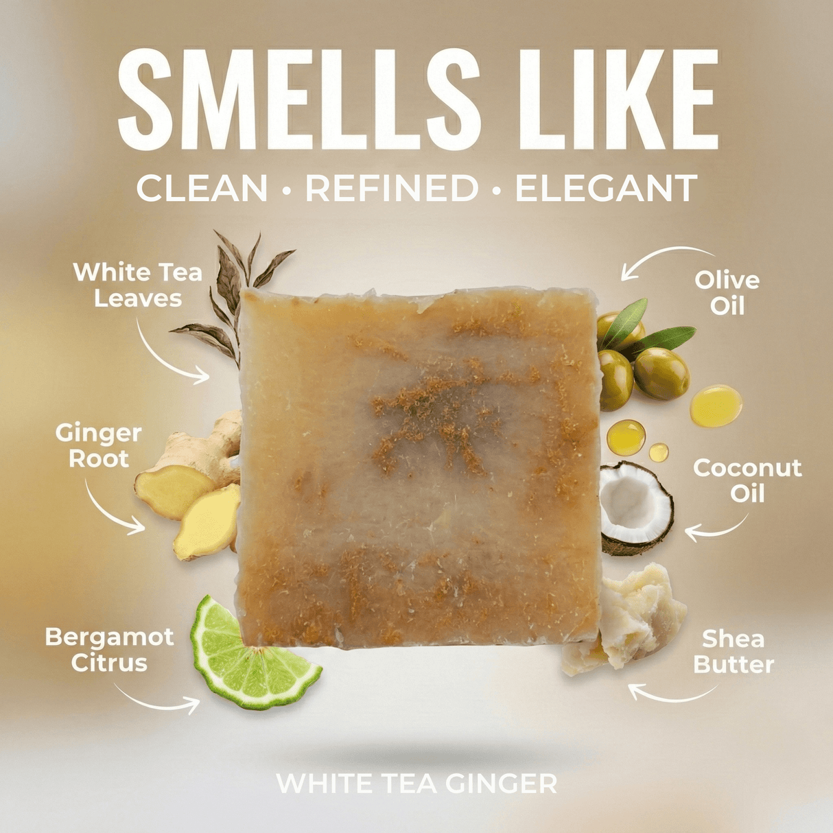 White Tea Ginger - Hand Cut Soap - Sampson Eco Shop
